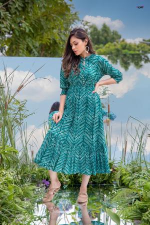 S4U Shivali 303 Fancy Fabric with Work Readymade Kurtis at Wholesale Rate
